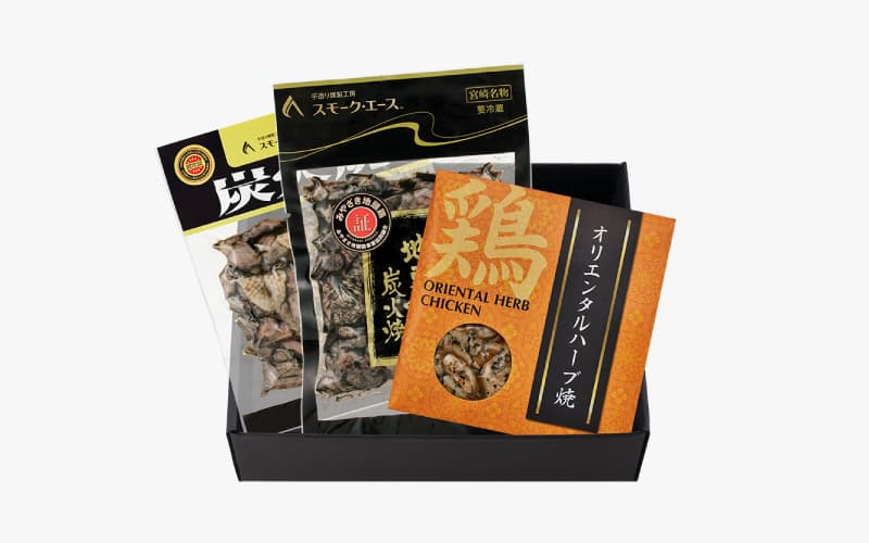 宮崎地鶏炭火焼＆燻製セット